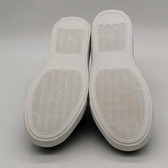 Womens Slip On Sneakers Blue Black Checked Low Top Round Toe Flat Heel 6.5‎ NEW - Picture 5 of 8